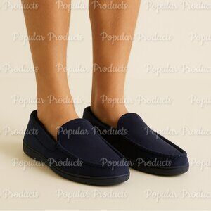 3/$20 Memory Foam Moccasin Slippers, Black